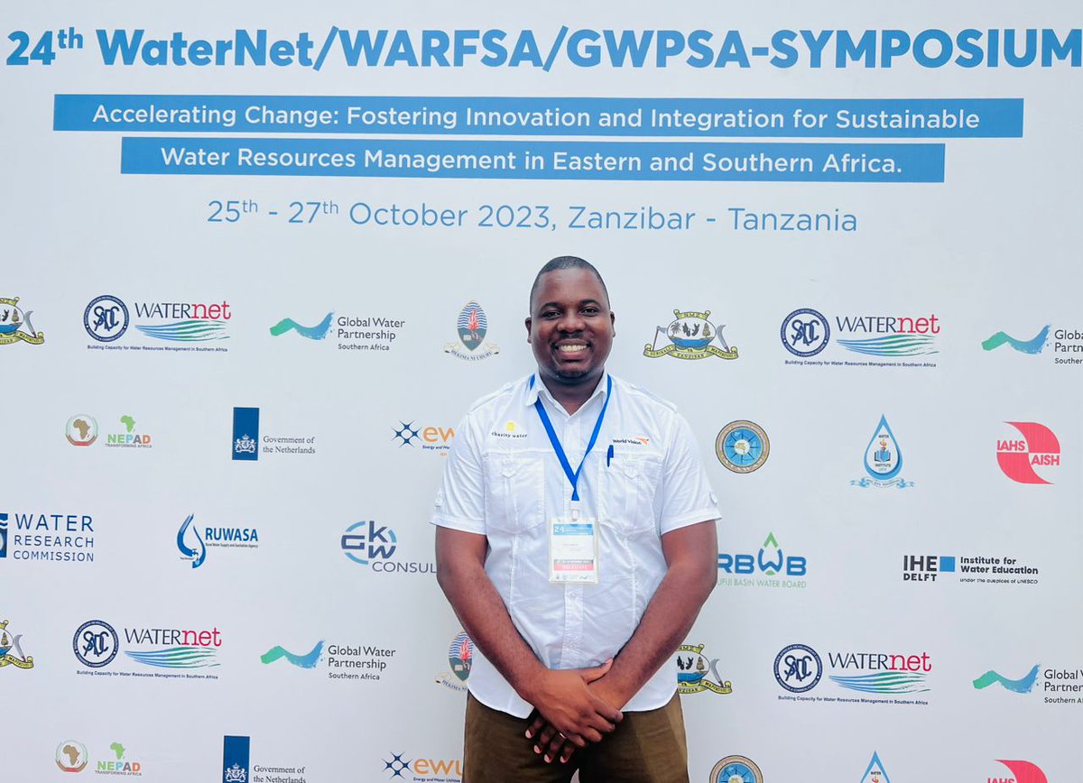 Maconfs's tweet photo. Well done, Noel Zimpita, for being awarded the outstanding oral presentation under the sub- theme on innovative approaches, practices, and technologies for  affordable water supply and sanitation services.  You have made us.#Waternet proud.@WorldVisionSAR @WorldVision https://t.co/TxQKZg9vBS