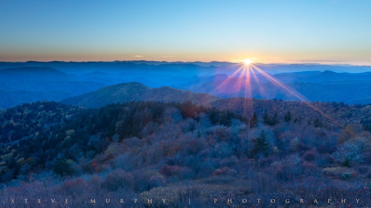 Cowee Mountain sunset on the Blue Ridge. Photo taken on the evening of October 24, 2023.