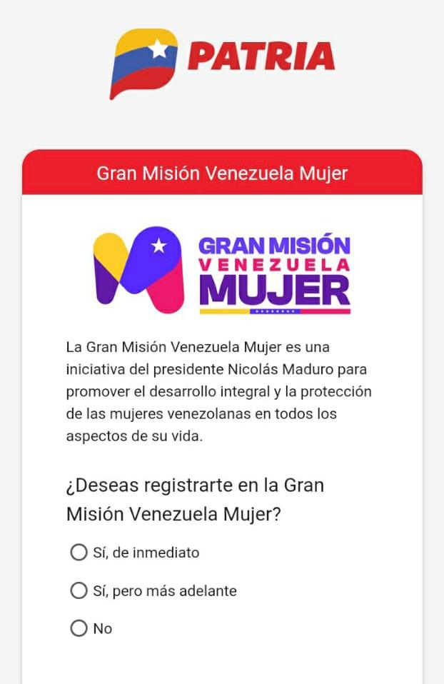 ¡Mujer! ya te registraste en la Gran Misión Venezuela Mujer? 📣 Participa y regístrate vamos juntas a promover la protección, el bienestar y el desarrollo integral de todas. #DefiendeTuEsequibo