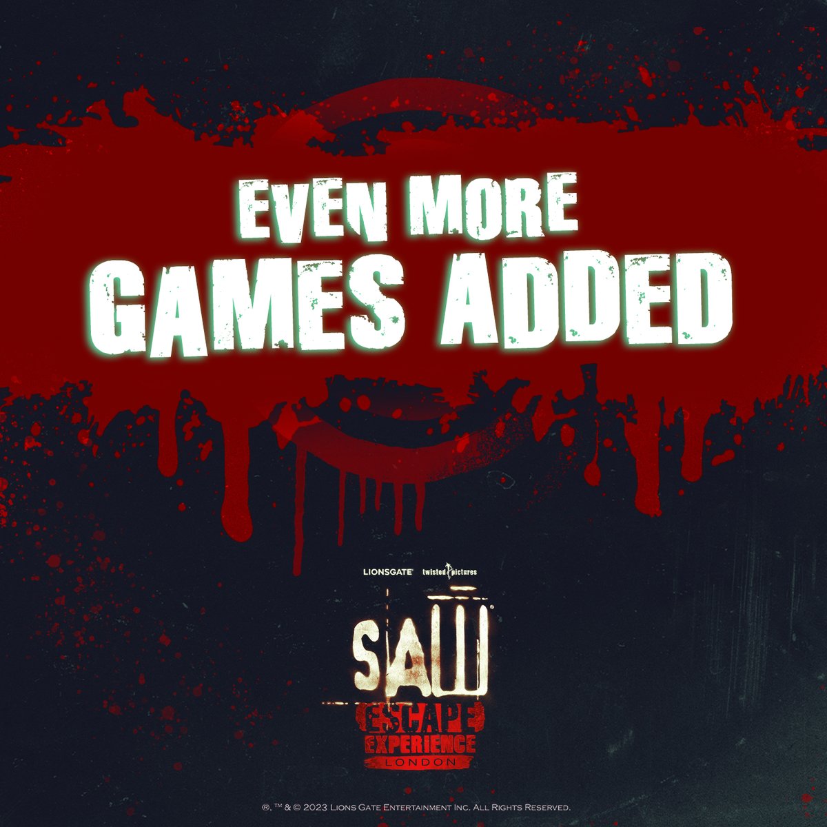 Additional games have been added to our schedule on Sunday 29th October. Book quickly for the perfect Halloween weekend experience! 😈 

sawtheexperience.com

#SAWEscapeLDN