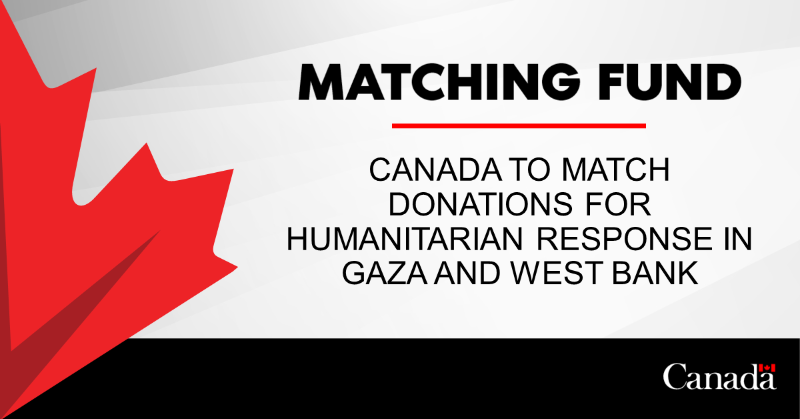 CanadaDev's tweet photo. Canada will match donations made by individuals to the @humcoalition’s #Gaza Humanitarian Emergency Appeal.  

Learn more ⬇️ 

@CanadaFP 

#MatchingFunds
