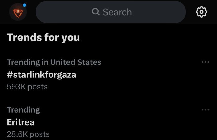 QudsNen's tweet photo. #starlinkforgaza is currently ranked #1 in trending for the #US https://t.co/5xK3HTiNO6