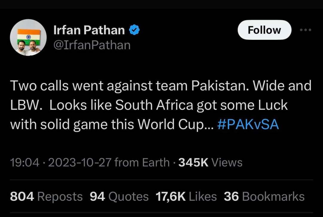 Alishaimran111's tweet photo. Irfan Pathan and Harbhajan speaking in the favor of Pakistan? Wow, something was definitely up then!! #PAKvsSA https://t.co/zicTjTWsIa
