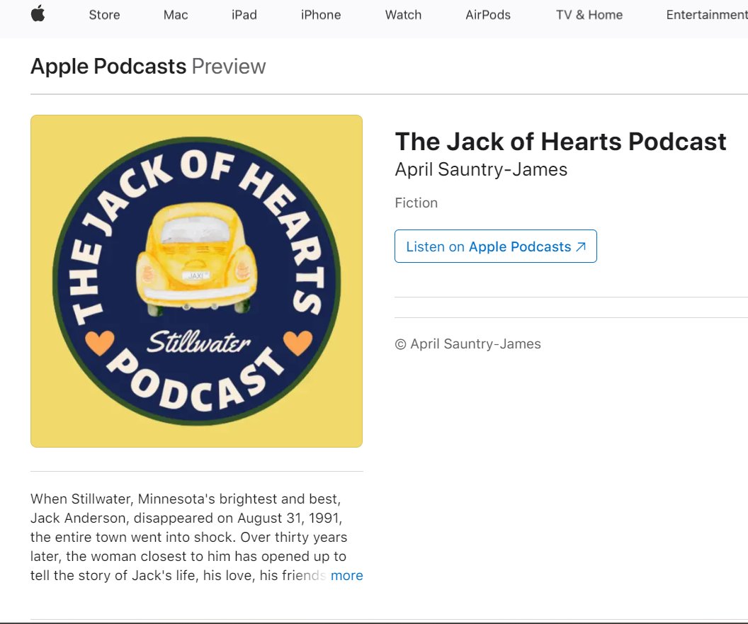 🍎 Apple users: The Jack of Hearts Podcast 💕 is now on Apple Podcasts!! Listen to episode 1, 'The Tale of Two Kisses': podcasts.apple.com/us/podcast/the… #thejackofheartspodcast #thetaleoftwokisses #johpod #applepodcasts #applepodcaster #fictionpodcast #podcasters