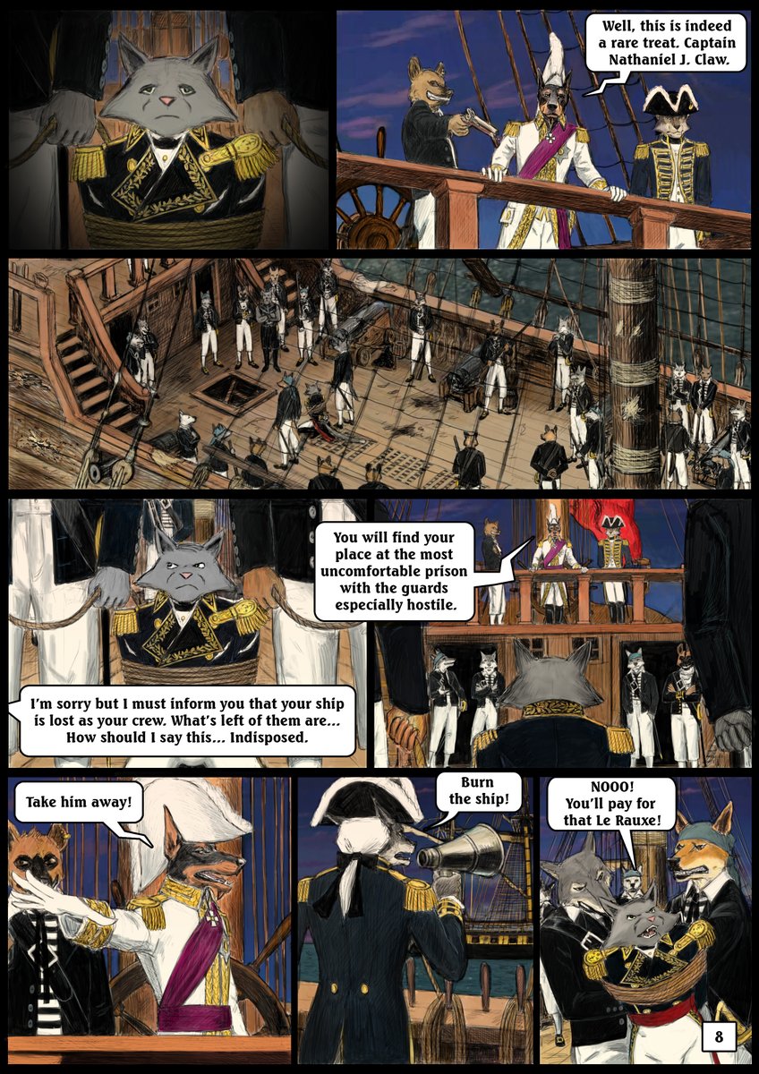 CaptainClaw_net's tweet photo. The second set of Captain Claw (1997) comic pages drew and reimagined by Isabella, inspired from the game's cutscenes. Check out more of her drawings here: https://t.co/L9KRWXdKvU https://t.co/b0PRDUZCqN