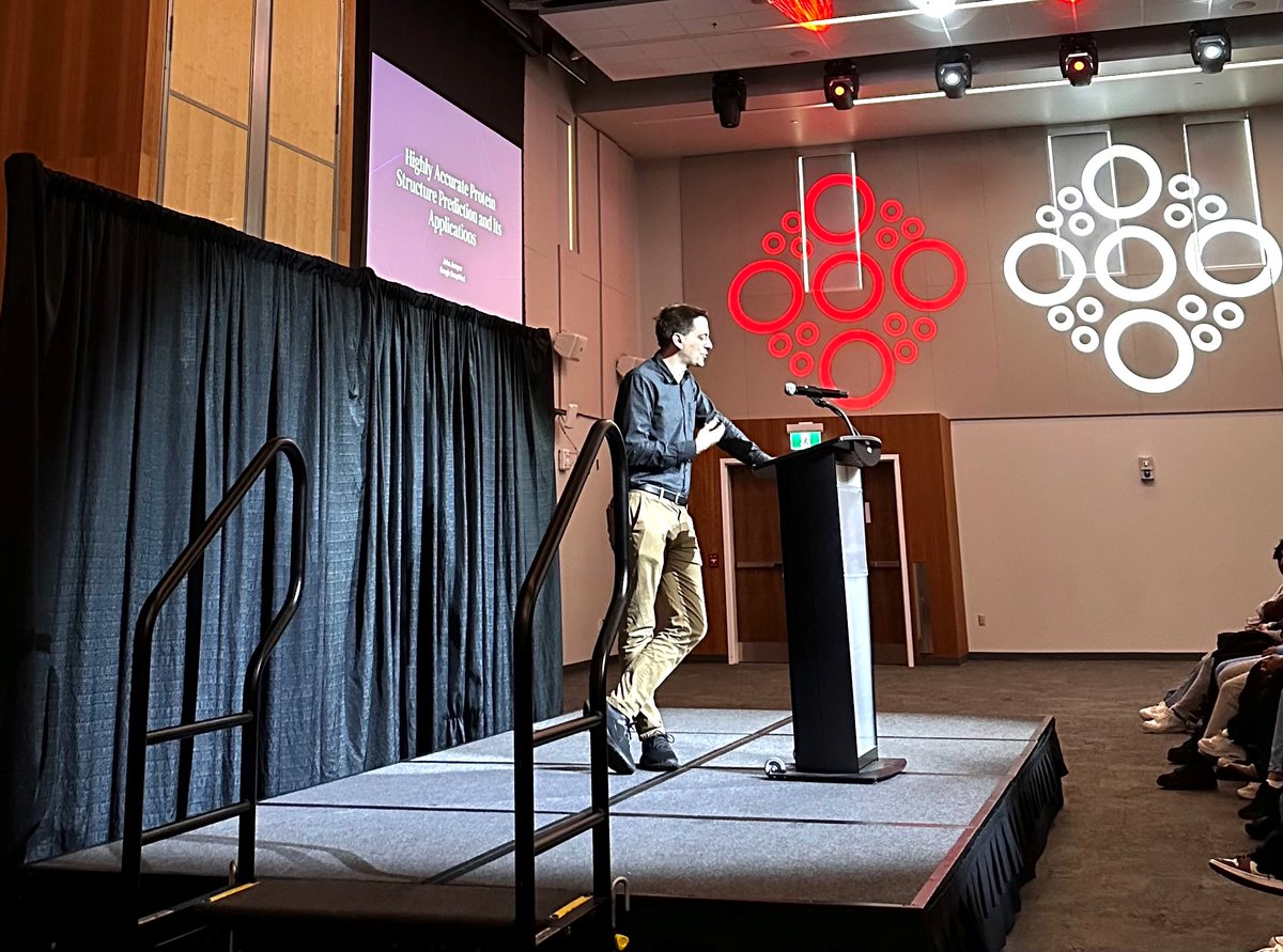 GairdnerAwards's tweet photo. Today, we were at @YorkU for #GairdnerScienceWeek’s National Program where Gairdner laureates, Drs John Jumper of @GoogleDeepMind &amp; Deborah Cook of @McMasterU, @StJoesHamilton discussed their research findings with high-school, graduate, masters &amp; PhD students. https://t.co/PMB6DNM3pG