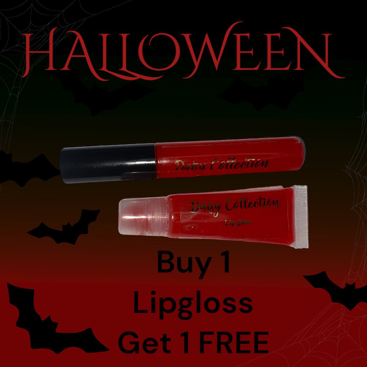 TheDaisyCollect's tweet photo. Halloween SPECIAL BUY 1 LIPGLOSS GET 2ND FREE! https://t.co/78qS88zuKh #halloween #lipgloss #halloweenmakeup #halloweencostume #makeup #lippie #sale #lipglosssale https://t.co/5KRwC5FBbJ