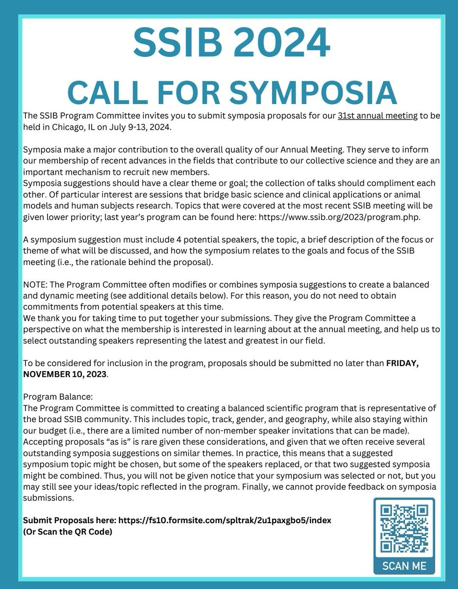 SSIBsociety's tweet photo. Your voice matters @SSIBsociety!
Calling on all to shape the future of #SSIB2024 by submitting your symposia and speaker recommendations.
Flyers attached!
Link: https://t.co/E9eaAd5wQ8
Submission Deadline: FRIDAY, NOVEMBER 10, 2023
See you in Chicago!
#IngestiveBehavior https://t.co/oJBWQ7Nrhg