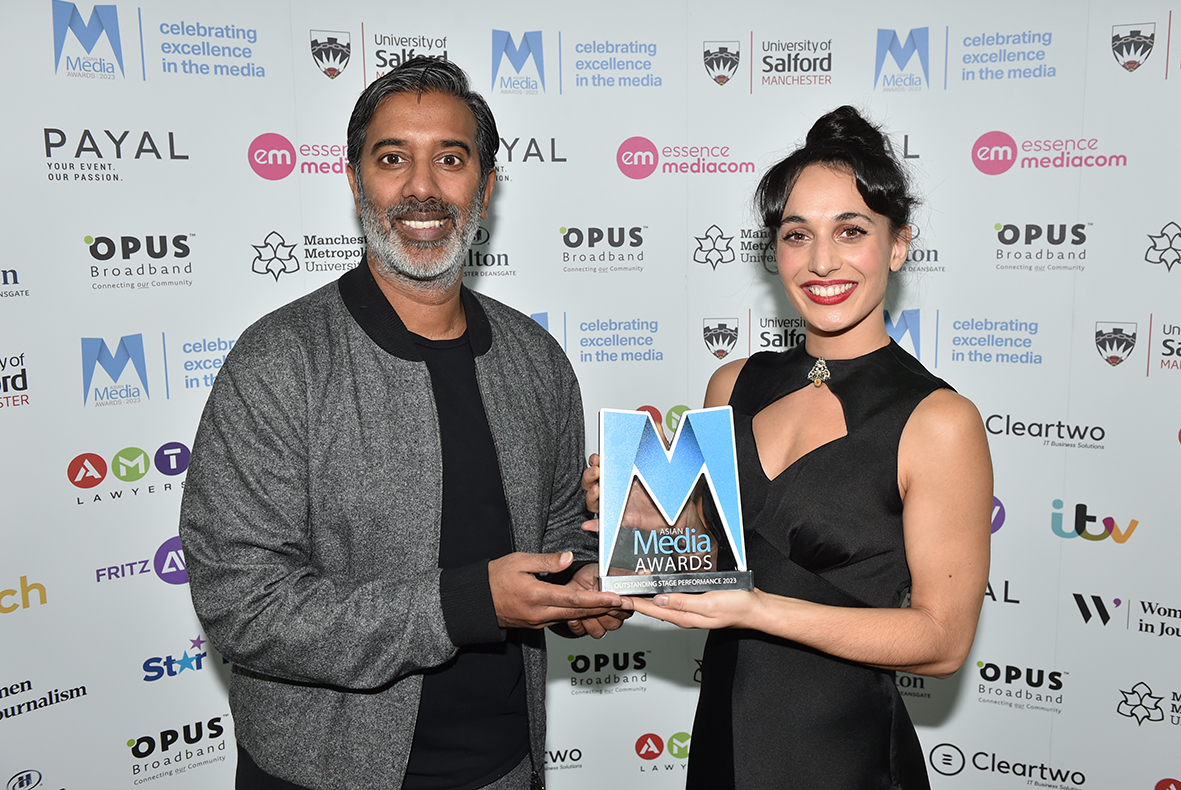 asianmediaaward's tweet photo. The 2023 award for Outstanding Stage Performance goes to Blythe Jandoo (@blythejandoo) for her mesmerising performance as Louise in Gypsy. https://t.co/l4t0uefSqs