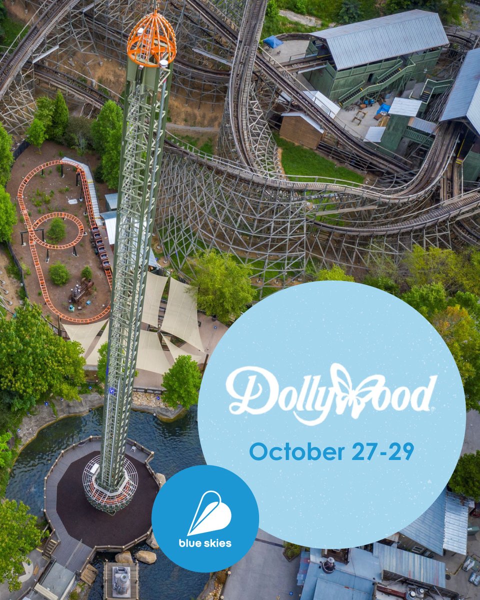 WhereSkiesRBlue's tweet photo. #Blue Skies + #Dollywood = SO MUCH FUN! 
We’re headed back for another mountain getaway at one of our favorite places on earth! 

#painttheirskiesbule #pediatriccancerawareness https://t.co/2Op8JLcNhe