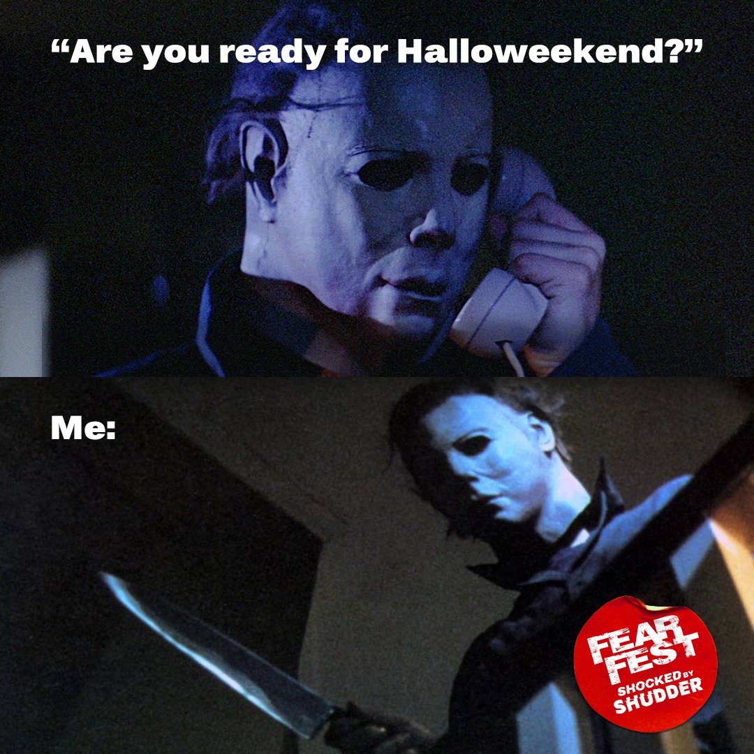 Shudder's tweet image. Halloween weekend is finally upon us. 🎃