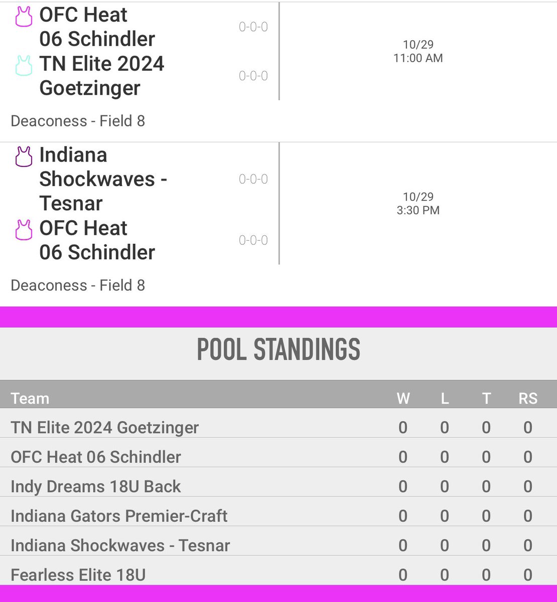 River City Schedule!!