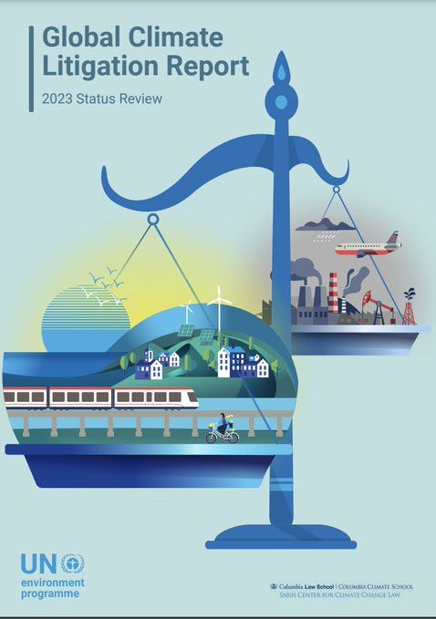 ⚖️ 📊 Read the @SabinCenter & @UNEP’s Global Climate Litigation Report: 2023 Status Review, which finds that the number of #ClimateCases has more than doubled in 5 years & is a key tool in #ClimateJustice : buff.ly/3QxaJTJ #FridayReads