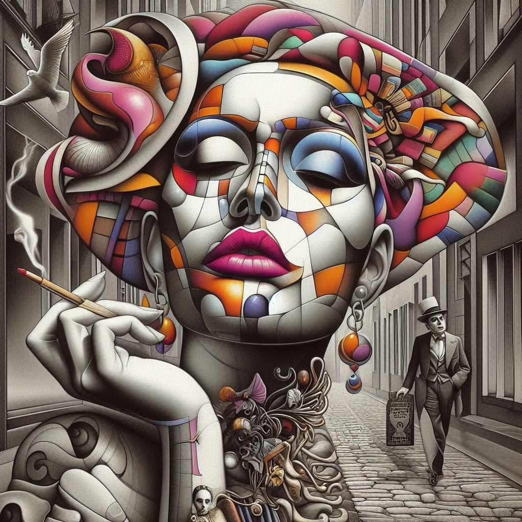 The Man with the Top Hat... Complex hybrid surreal... Generated by Bingdall-e...