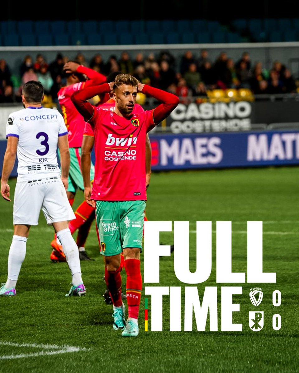 kvoostende's tweet photo. Een gesloten wedstrijd eindigt zonder doelpunten.
#KVOPAT | ๐โค๏ธ๐ https://t.co/busDKWtSIq
