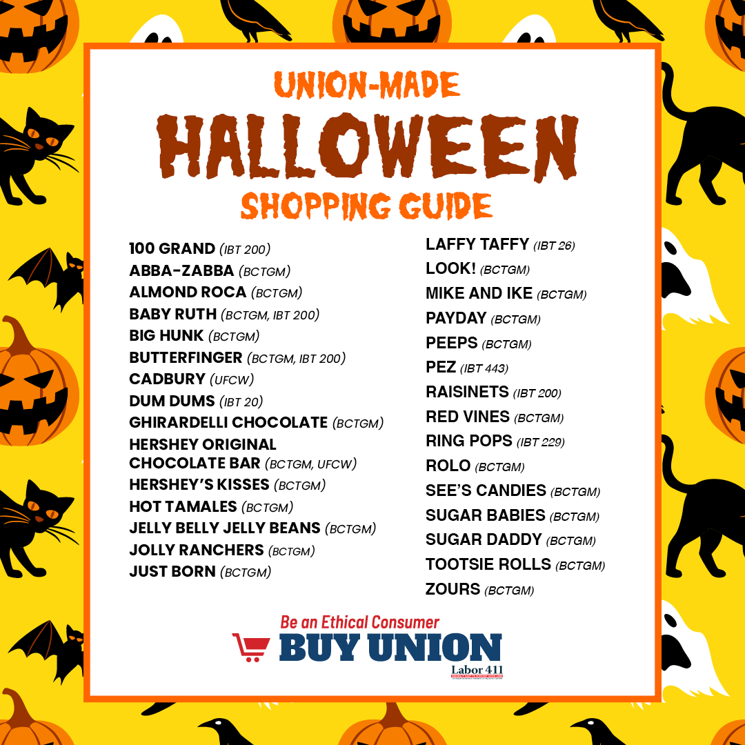 Support good #union jobs when you stock up for the trick-or-treaters!
#unionmade
#buyunion
#unionstrong
#1u