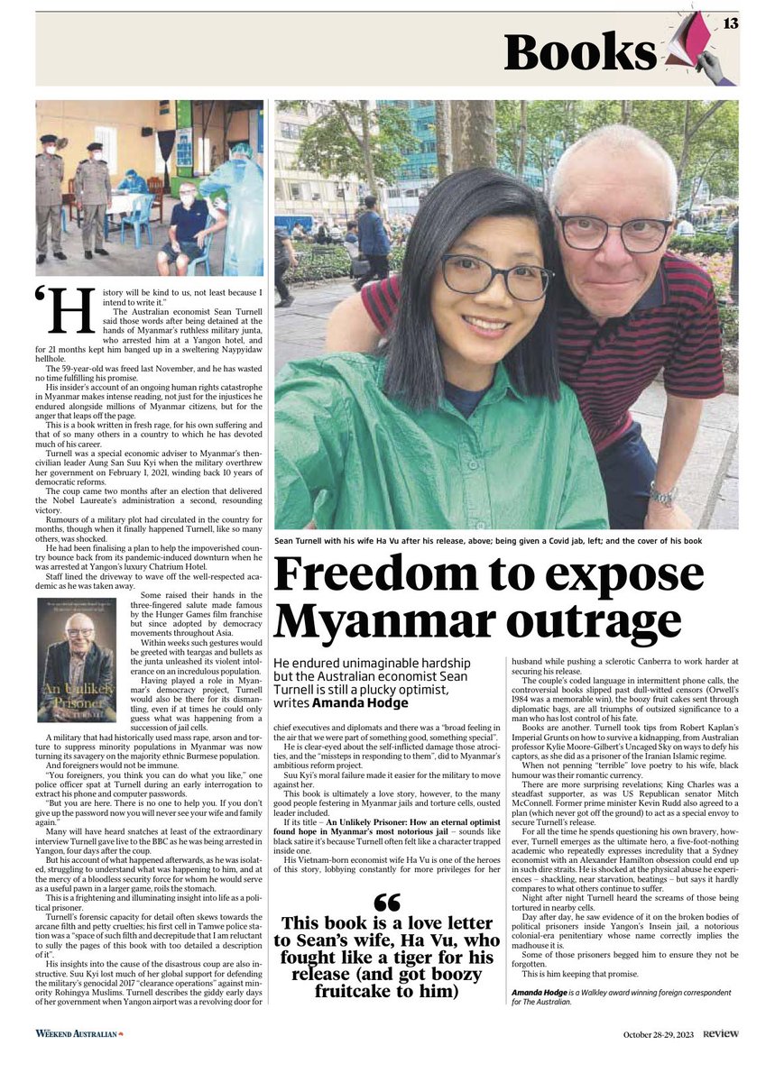 TurnellSean's tweet photo. My book is reviewed in The Australian newspaper this weekend: https://t.co/o2DJKqGh66