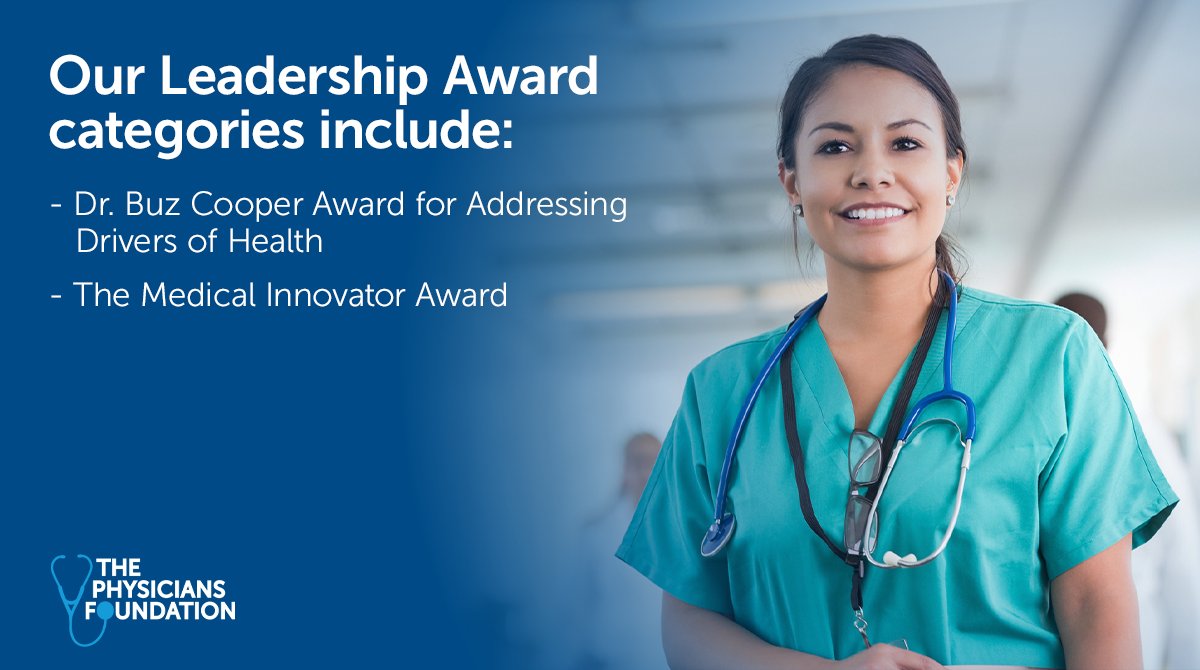 “In an era marked by #healthcare challenges, @PhysiciansFound’s Leadership Award Program will champion young #physicians who have shown ingenuity in their pursuit of a more sustainable, patient-centric healthcare system.” –Pres.@GaryPriceMD1. Apply now: ow.ly/fPU950PXSxN
