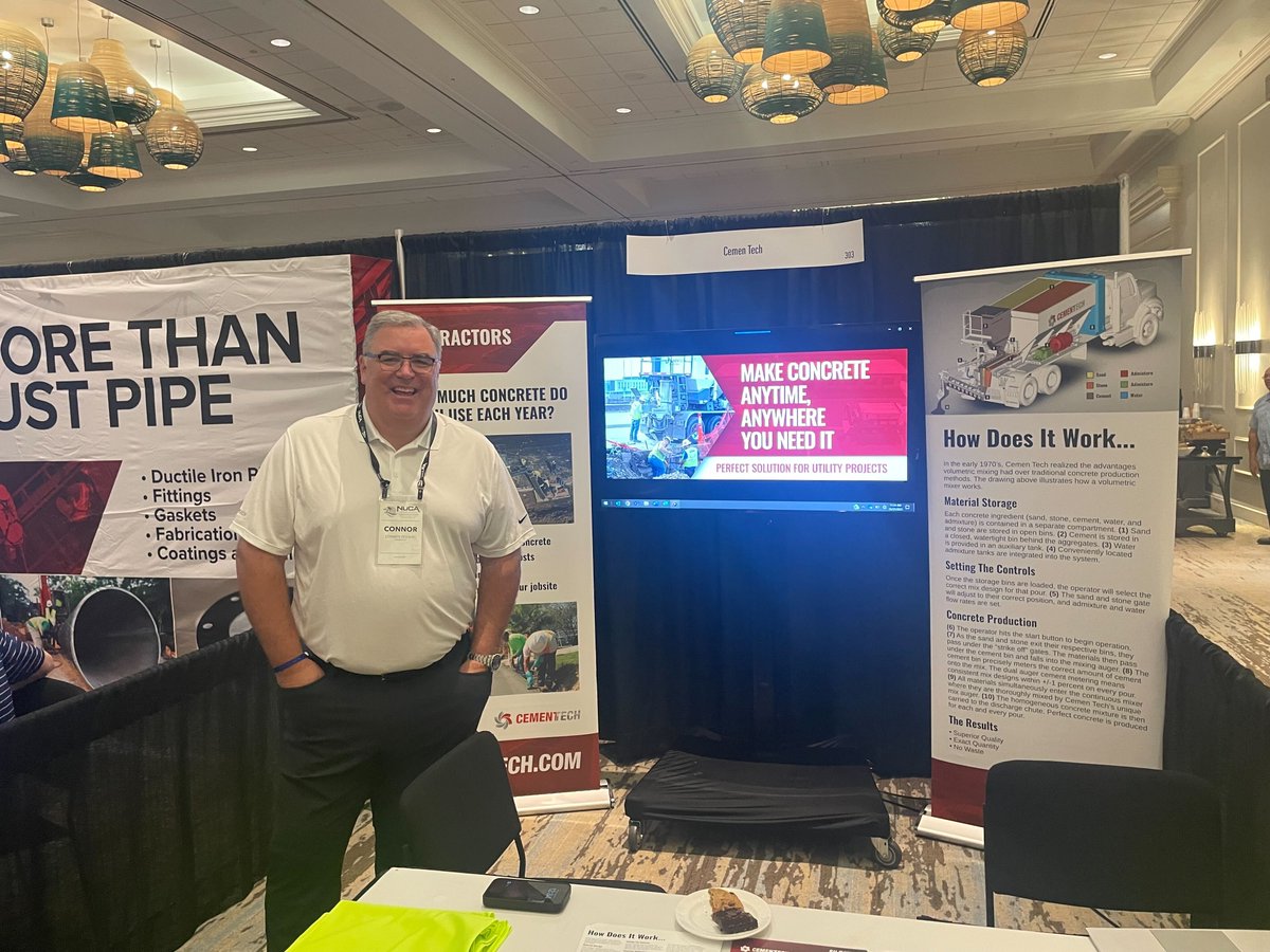 cementech's tweet photo. It was great seeing everyone at the 2023 NUCA Fall Convention & Exhibit!
https://t.co/o5fZCPjL4P
https://t.co/iuEaRAndUc
#CemenTech #VolumetricConcreteMixers #NUCA2023 #UtilityContractors https://t.co/e40smHA9q3