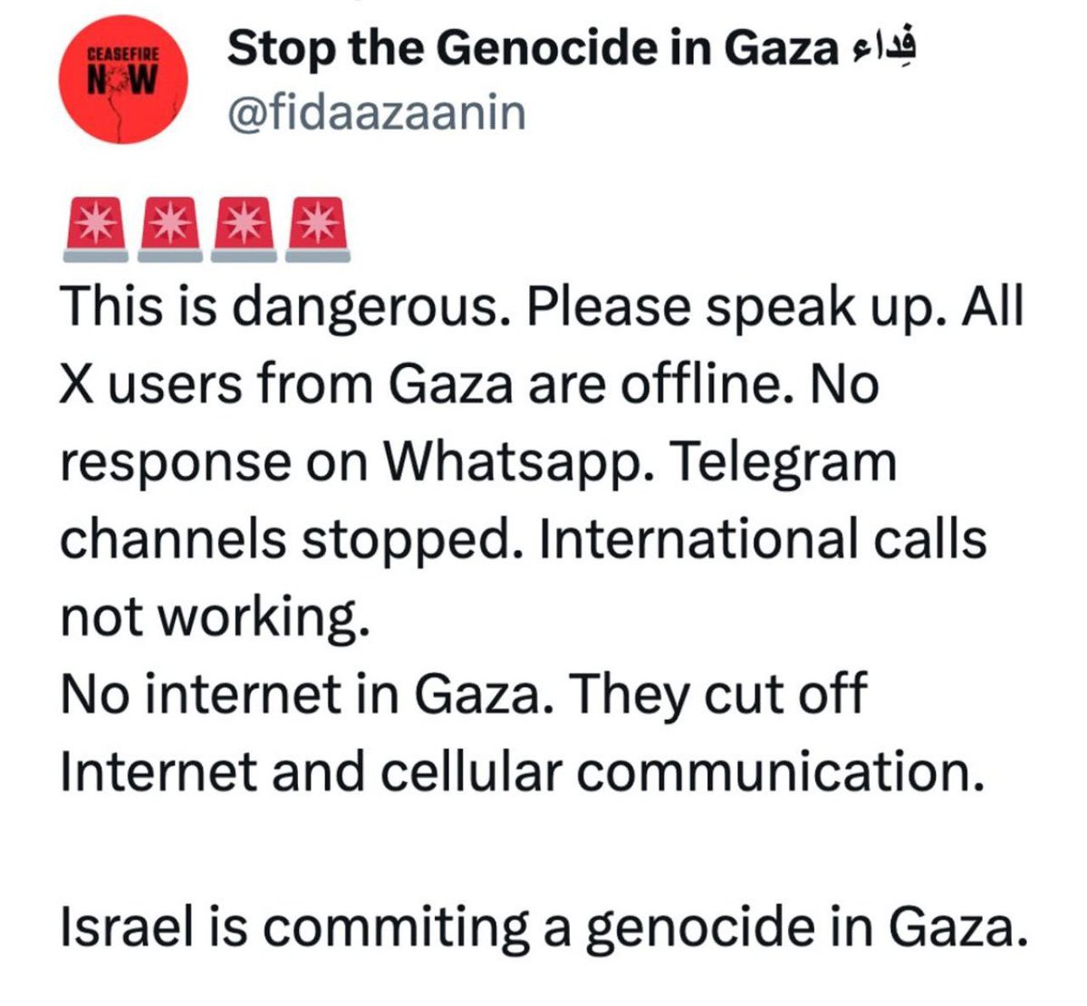 anonymous98875's tweet photo. #starlinkforgaza

@elonmusk https://t.co/HkeB08uiY2