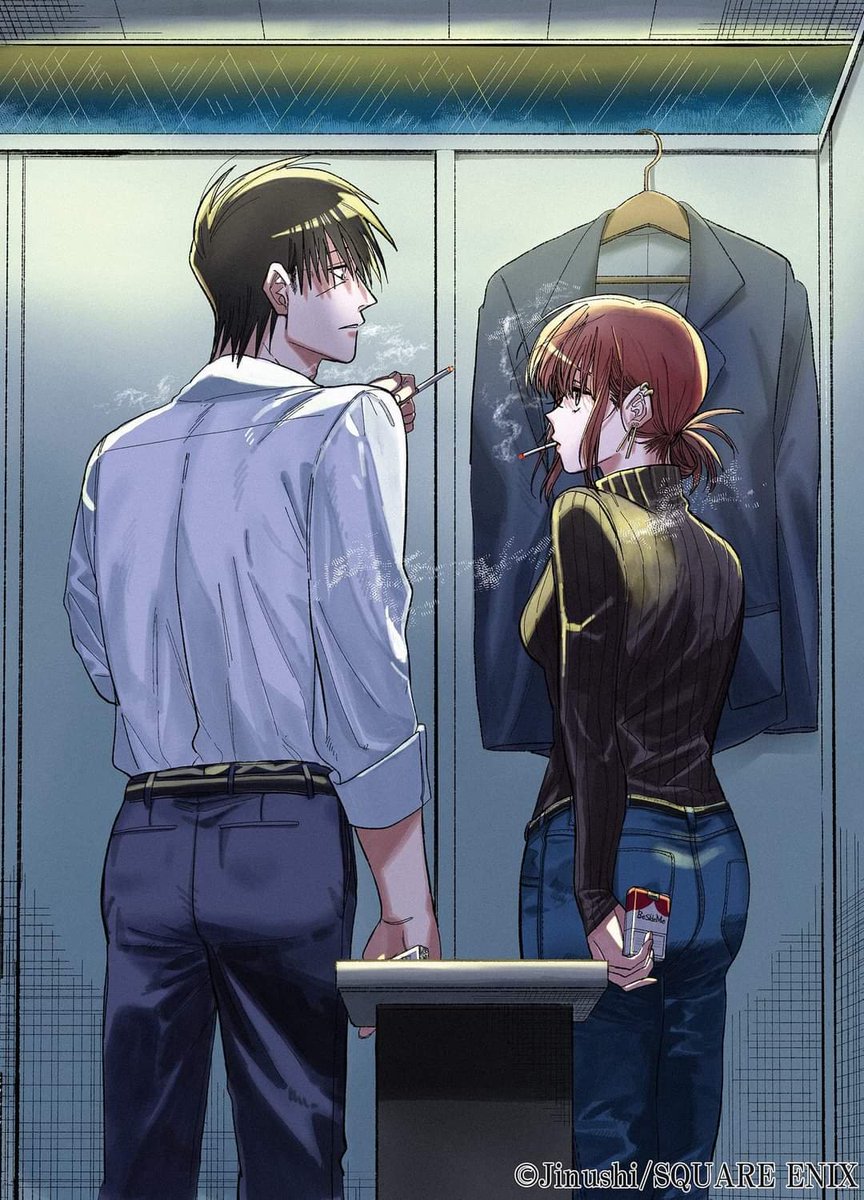 Hoy vengo a recomendar un manga que he estado leyendo recientemente y me gustó mucho, se llama Super no Ura de Yani Sū Futari pero los reales lo llamamos Los Fumadores 🚬.
La historia va de Sasaki, un asalariado explotado que para desestresarse acude a un supermercado donde se+