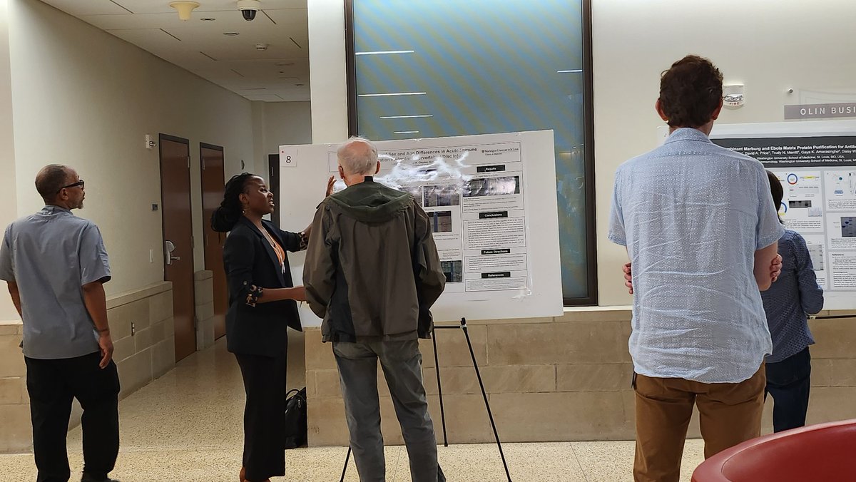 What a coincidence that the @WUSTLArtSci Undergraduate Research Symposium conincides with #NationalMentoringDay. @SimonYTangLab and I are so proud of Laura Mpofu, a talented undergrad researcher and future Physical Therapist. @wustlcrm @WashU_MRC