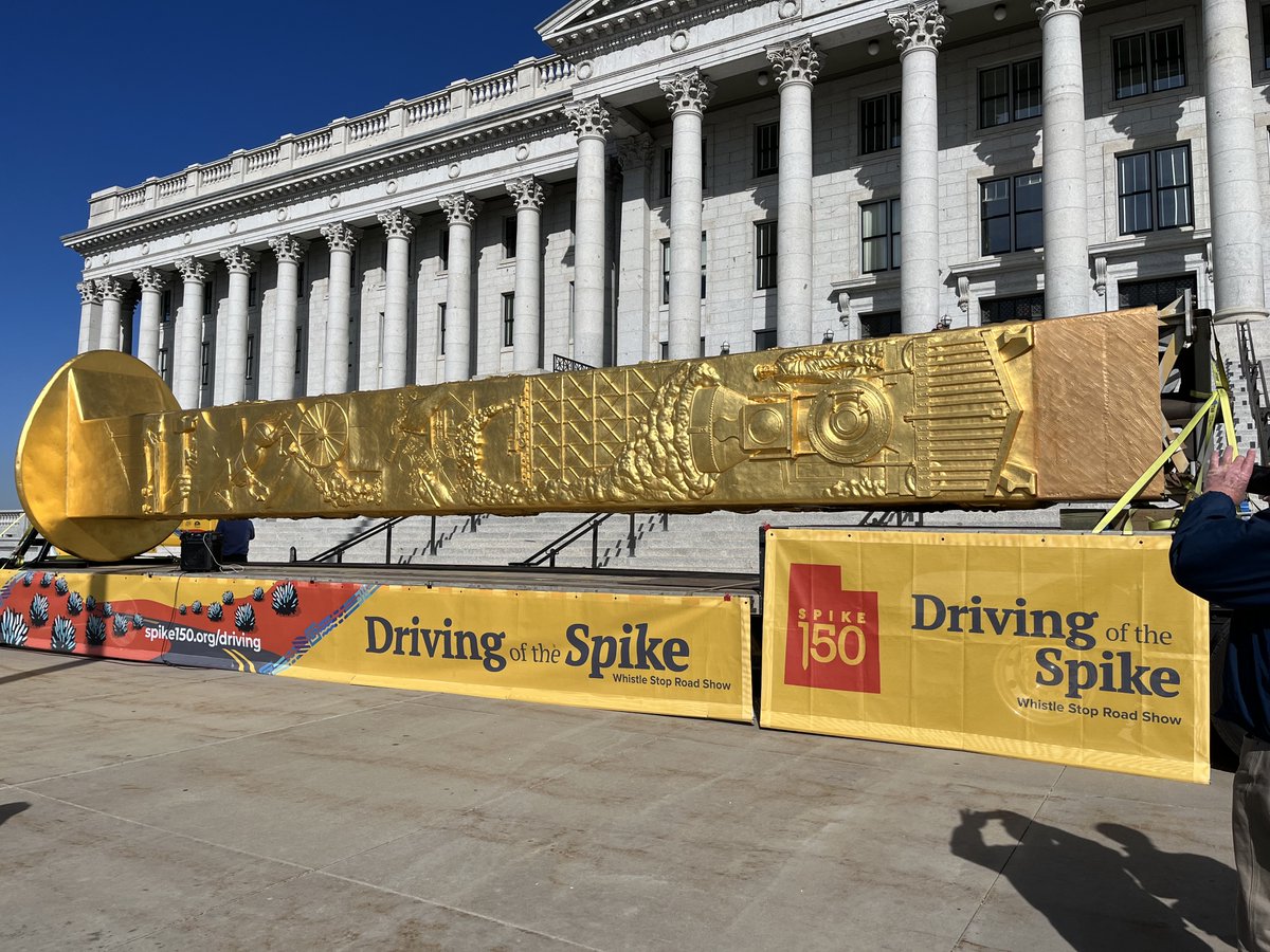 Douwe Blumberg's "Golden Spike" sculpture arrived in Utah recently after a multistate tour. It depicts workers who built the transcontinental railroad.   deseret.com/2023/10/23/239…  Views expressed in content from outside partners do not necessarily reflect the views of UA&amp;M.