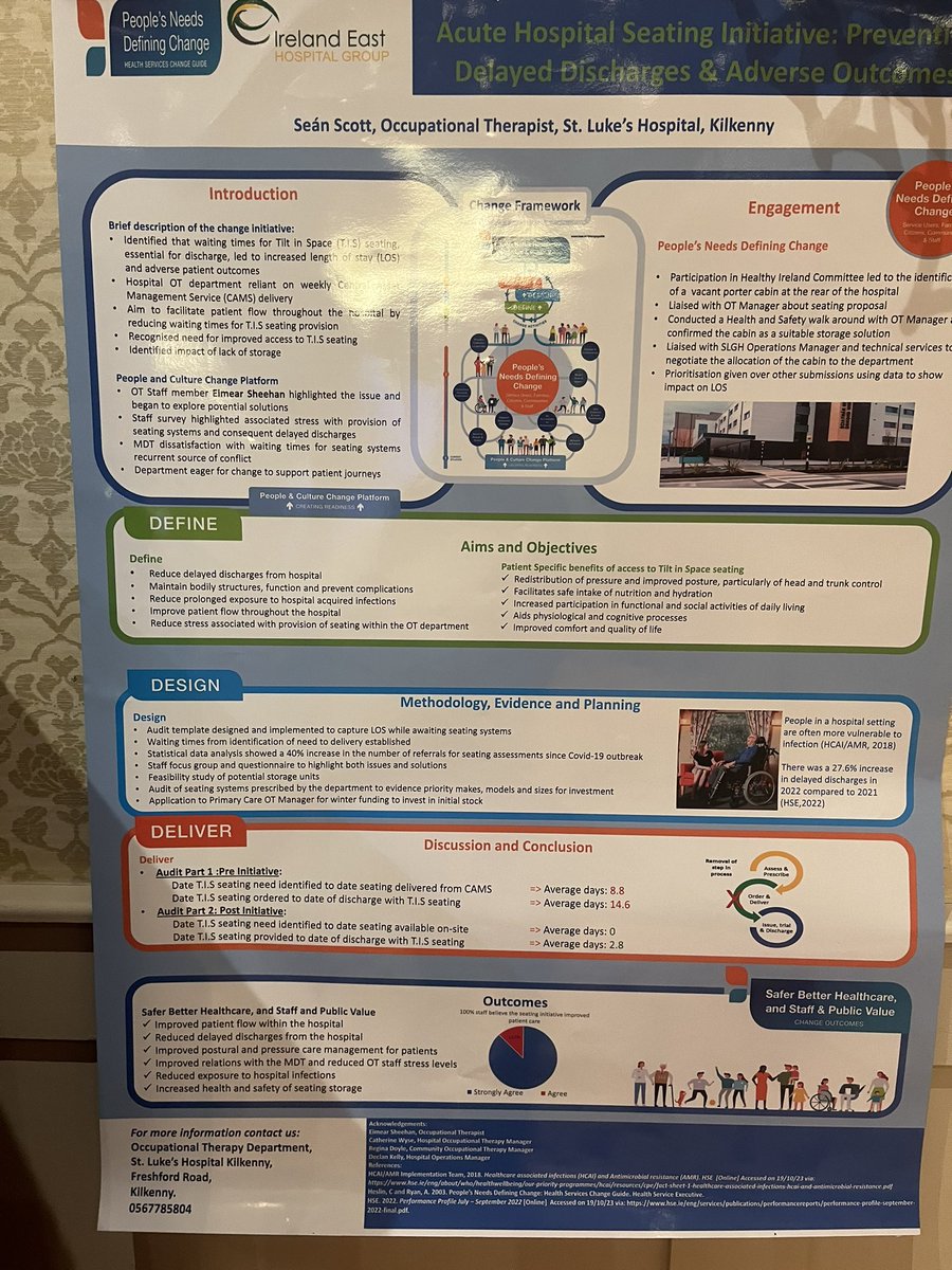 Delighted to support the South East regional OT conference  celebrating #OTweek hosted in Kilkenny today.A vibrant display of QIP projects all dedicated to constantly improving patient care,fantastic to see👏