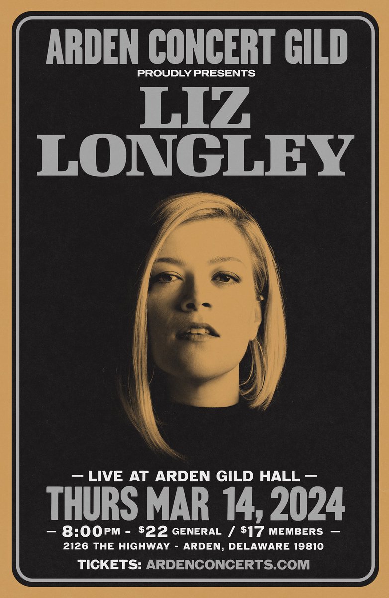 ArdenConcerts's tweet photo. March 14! @lizlongley on sale now! #ardengildhall #netde #delawhere https://t.co/81IPX6h5R3