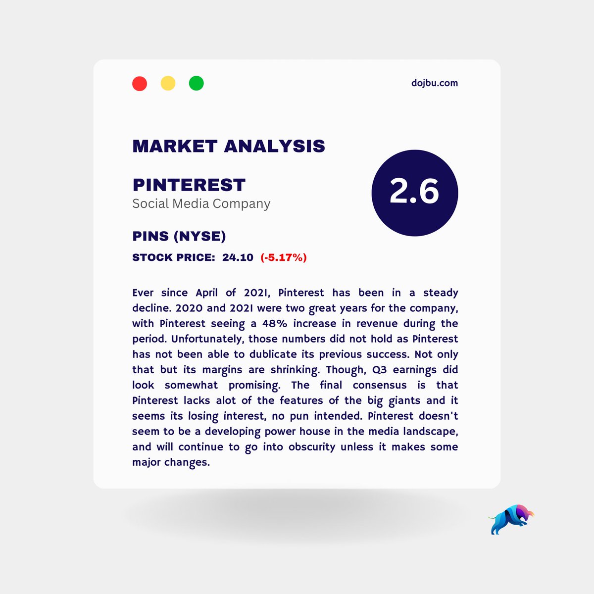 dojbufinance's tweet photo. Pinterest seems to have investors worried.
#pinterest #investors #investing #finance #financereporting #analysis #fintech #markets #stocks https://t.co/mOZWy1jvc2