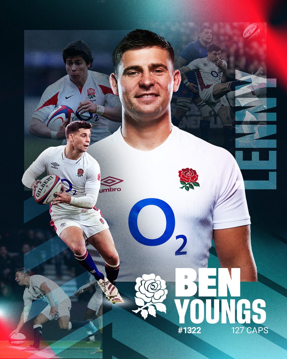 𝐀𝐧 𝐄𝐧𝐠𝐥𝐚𝐧𝐝 𝐑𝐮𝐠𝐛𝐲 𝐥𝐞𝐠𝐞𝐧𝐝 🌹

<a href="/benyoungs09/">Ben Youngs</a> bows out as England men’s most capped player of all time 🫡