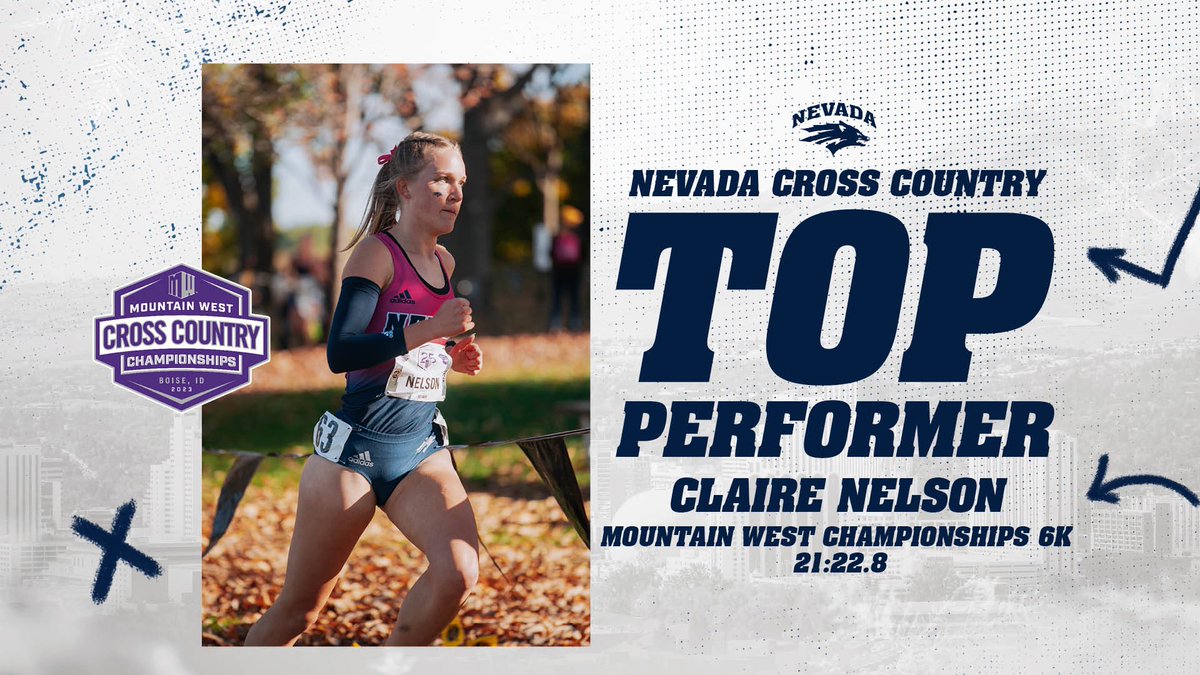 Congratulations to Claire Nelson (37th) who captured the highest finish at the 2023 Mountain West Cross Country Championships on the women’s side!🌟

#BattleBorn | #WolfPack150 | #MWXC