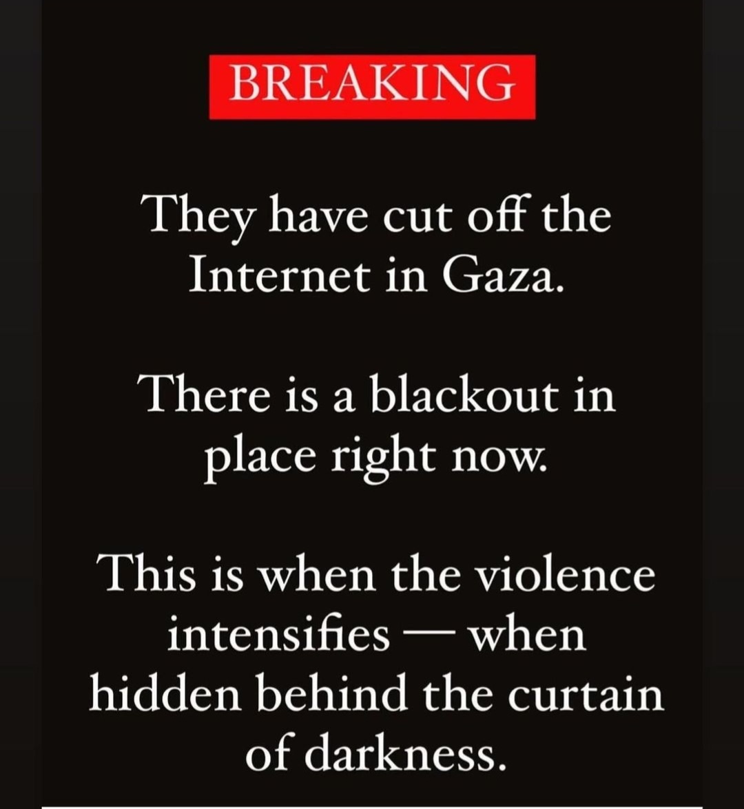 GeoNourah's tweet photo. No food 
No water
No electricity 
No internet 
Just do it @elonmusk.
Show your humanity. 
#starlinkforgaza https://t.co/7bprGmTkfI