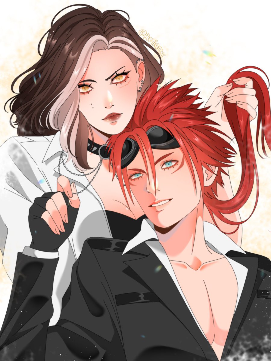 yumiartx's tweet photo. my part of thr art trade with bestie @http_gothlizz !! #ff7 #FF7エバークライシス #finalfantasy7 #fanart #cloudstrife #ff7oc #sephiroth #tifalockhart #aerith #renosinclair #artist #digitalart #ocxcanon #commissionsopen https://t.co/FTK26eVW3k