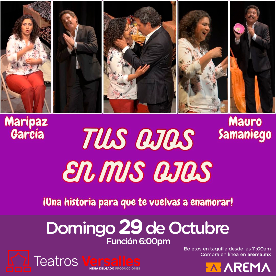 Risas, reflexión, y una que otra lágrima. Una historia para que te vuelvas a enamorar: "Tus ojos en mis ojos"

Porque tú lo pediste, una fecha más: Domingo 29 de Oct. 6:00pm

🎟 Compra ¡YA! tus boletos en taquilla desde las 11:00am
💻 Compra en línea: arema.mx/evento/10981