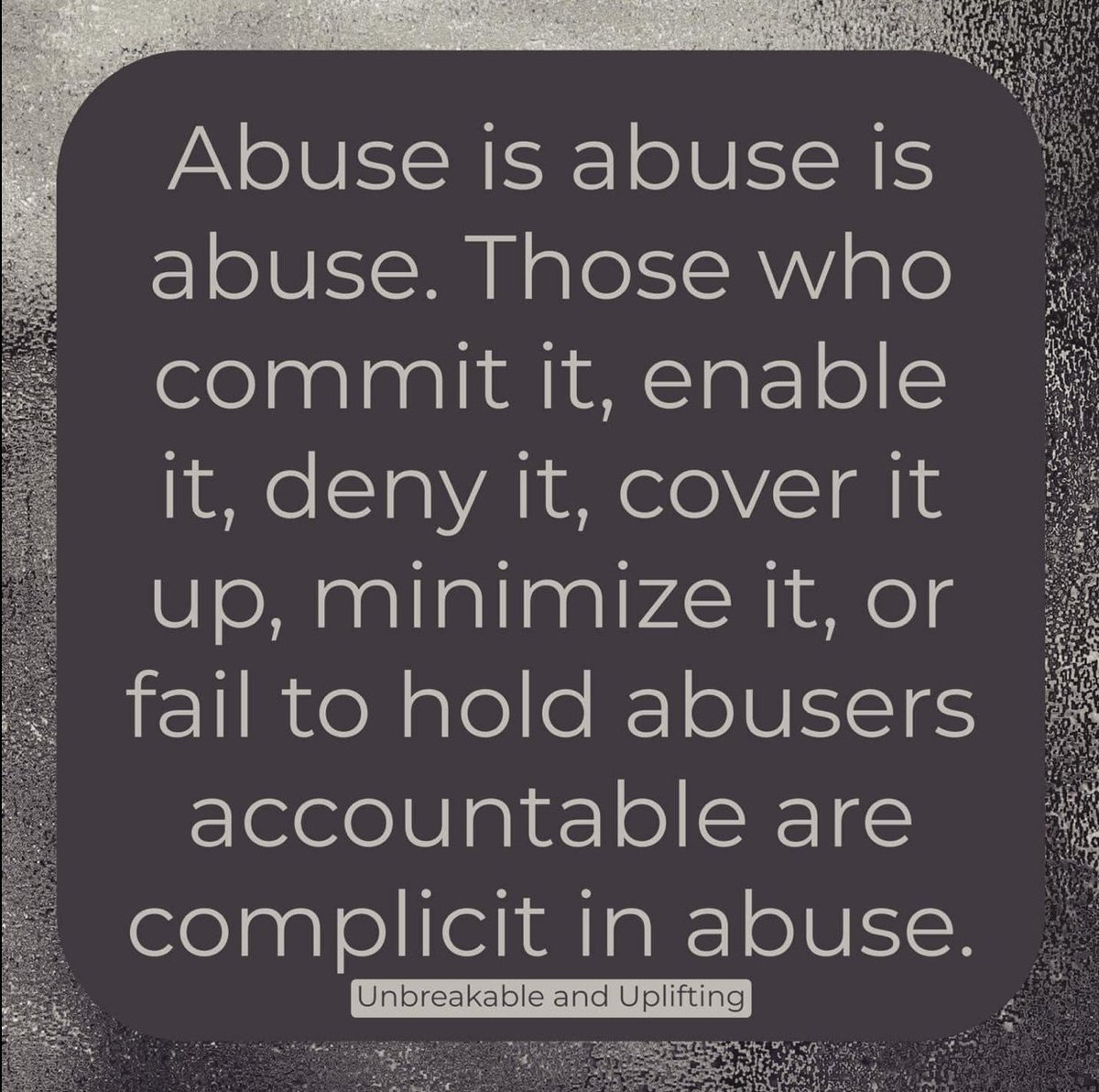 #NicolaBulley 
..let's include police who refuse to investigate red-flags of abuse & professionals/authorities who stay silent.

Enough of this elephant in the room!

#DomesticAbuse #InstitutionalAbuse