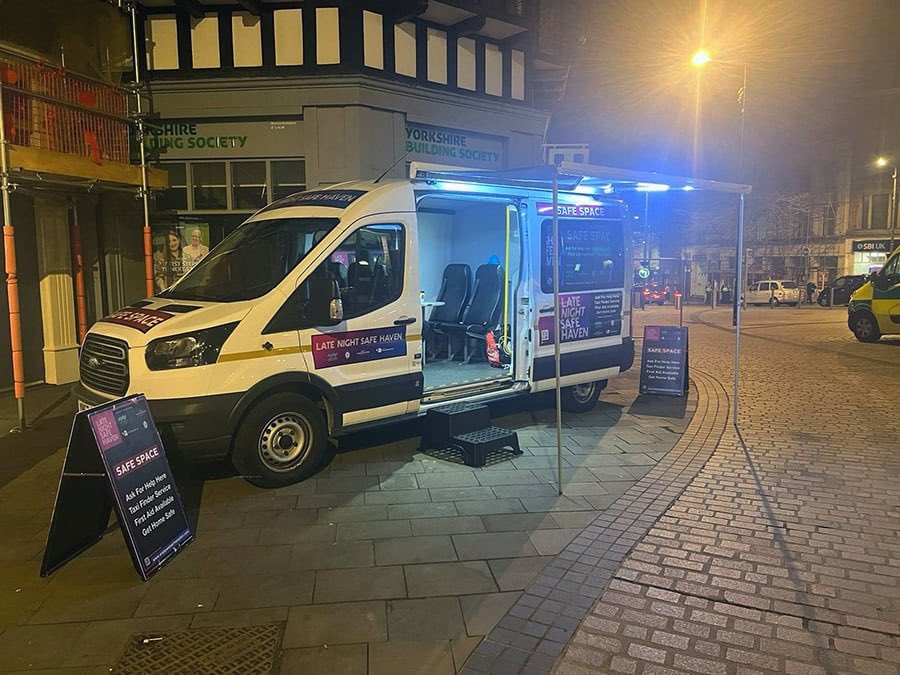 If you need help drop into our Late Night Safe Haven,  
10.30pm - 3.30am help you with finding a taxi home, a pair of flips flops if you're struggling after dancing the night away. A small amount of charge into your phone, you can wait with us so your friends can find us.