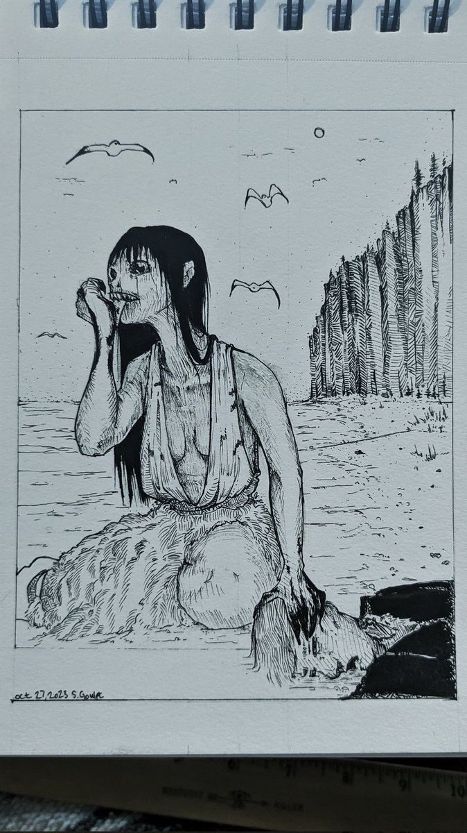 sidni's tweet photo. day 27, "mythological"

#mabsdralloweenclub #siren #selkie https://t.co/Chd2F6z4f0