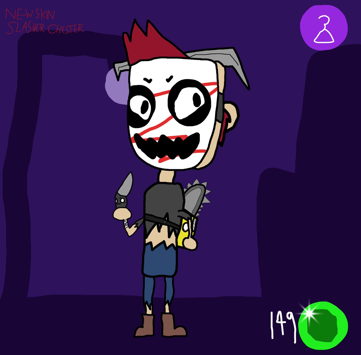 ThePalafin's tweet photo. 31 Skins of Halloween Day 27: Slasher Chester
This is a skin based on the slasher genre.
#BrawlStars #31SkinsofHalloween #BrawlStarsSkinIdea #Chester #Slasher #BrawlStarsArt https://t.co/SsOvS7KPlC