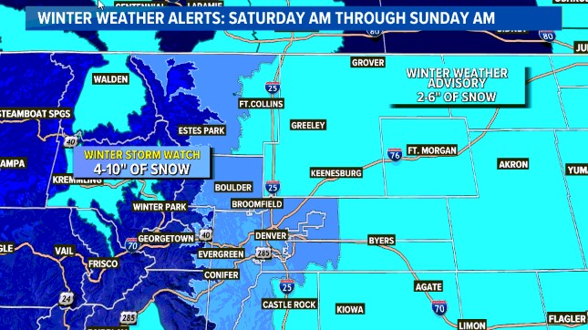 BianchiWeather's tweet photo. NEW: Winter Storm Watch issued for Denver and most of the metro area. 4-10" of snow likely, mostly tomorrow night. 

This isn't your normal first snow of the season.

#9wx #COwx https://t.co/2IvEHGP8Pl