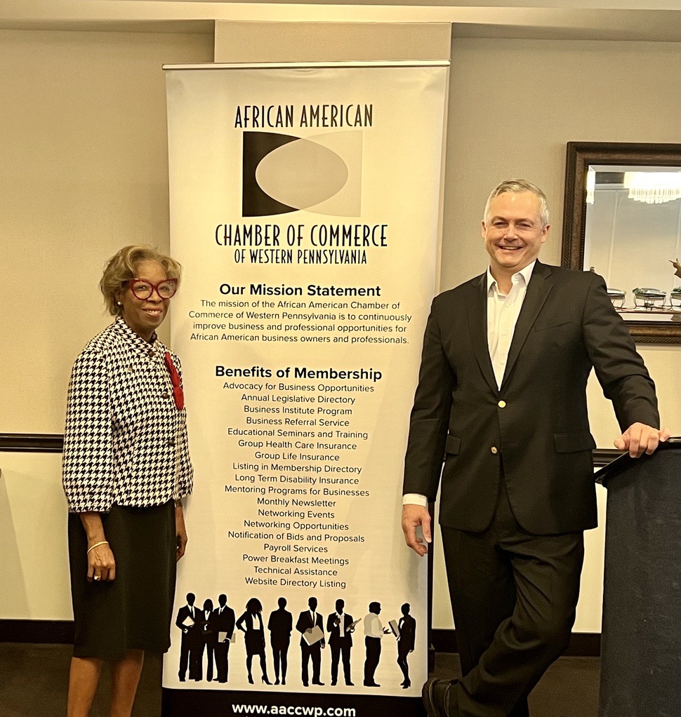 Allegheny Conference (@alleghenyconf) on Twitter photo Last week, our Chief Growth Officer <a href="/MattSmithGPghCC/">Matt Smith</a> joined the African American Chamber of Commerce of Western Pennsylvania for a discussion on growing the Pittsburgh regionâs economy through attraction and retention of investment and talent. Last week, our Chief Growth Officer <a href="/MattSmithGPghCC/">Matt Smith</a> joined the African American Chamber of Commerce of Western Pennsylvania for a discussion on growing the Pittsburgh regionâs economy through attraction and retention of investment and talent.