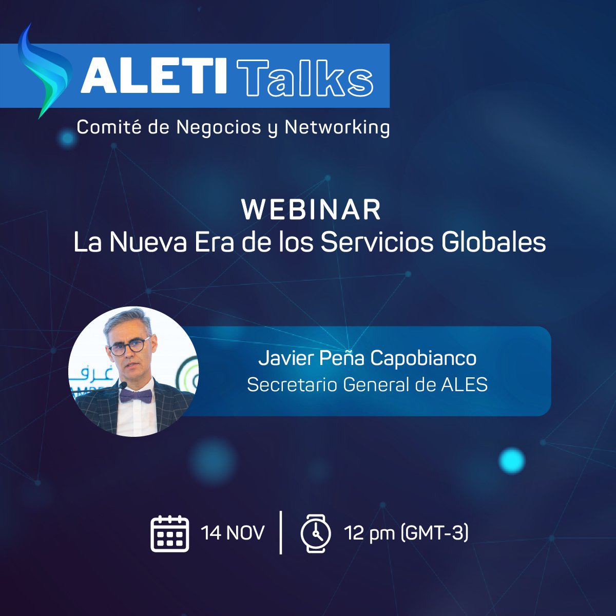 ¡Agéndate nuestro próximo #ALETITalks!

Junto a Javier Peña Capobianco, Secretario General de ALES. Conversaremos  en este encuentro sobre su libro “The New Era of Global Services” (Emerald Publishing 2023).

 🔗 forms.gle/7ib5PVdzxvYj1i…