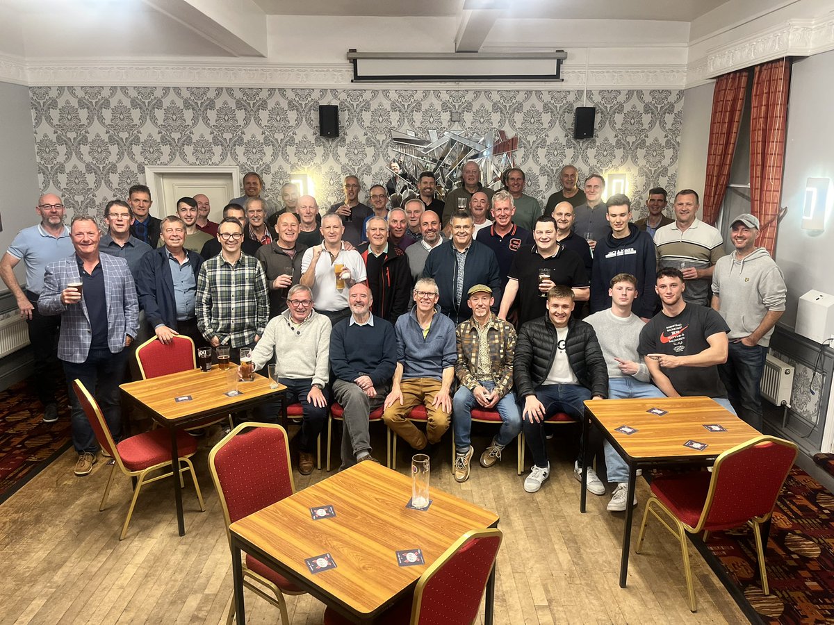thorpevillage's tweet photo. A reunion that will be remembered. 141 years of Thorpe village. Some old and some current players meeting up and reminiscing on the good old days ❤️ 

#UTV #Angcomb https://t.co/OGDf7oiJBX