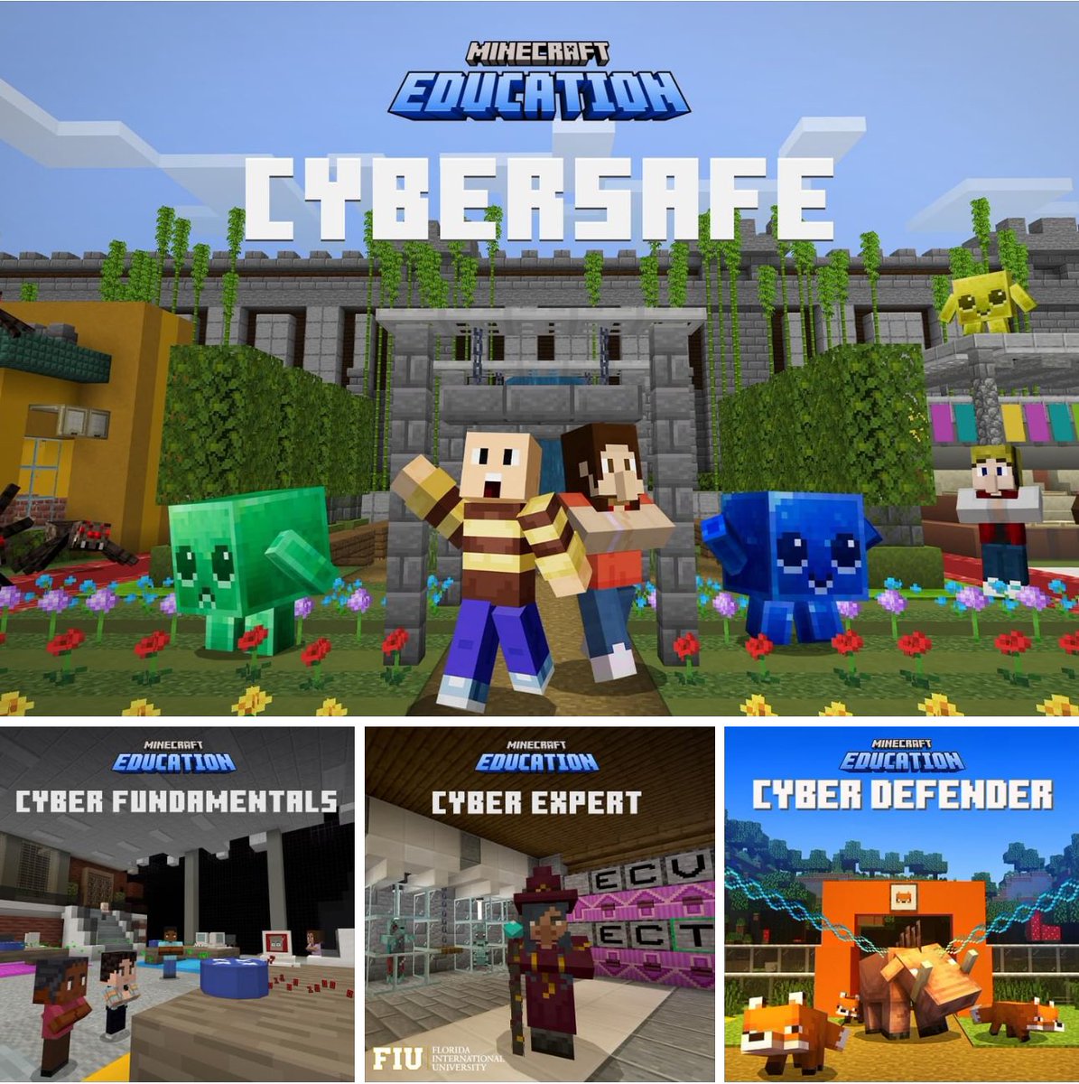 🔐Unlock the secrets of #Cybersecurity with #MinecraftEdu! Our Cyber Collection is designed to empower you and your students in creating a safer online environment. Together, we can teach responsible and safer tech use! See all our Cyber courses at aka.ms/cyber