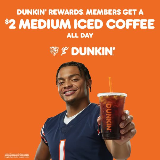 . @dunkindonuts coming through with the liquid hustle. Chicagoland Rewards members can grab a $2 medium iced coffee through 11/14. #ad