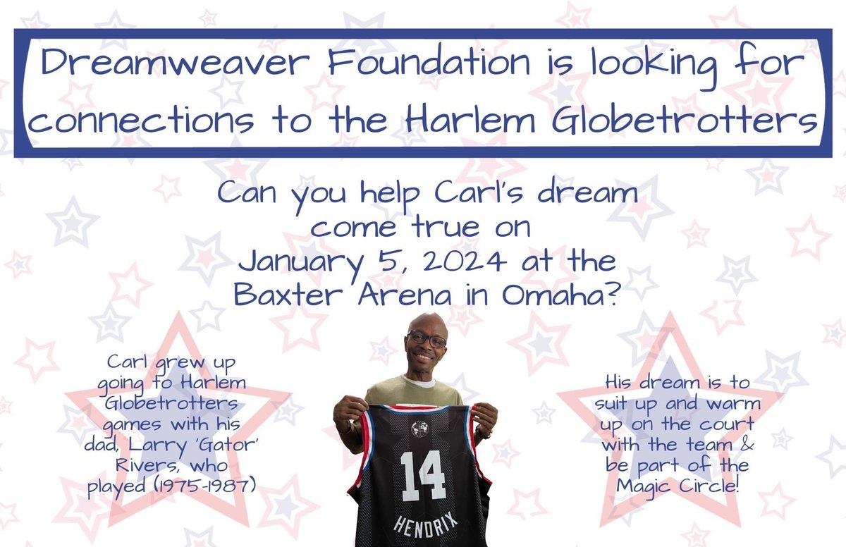 amotherof3's tweet photo. WE NEED YOUR HELP IN MAKING CARL’S DREAM
COME TRUE. IF YOU, OR ANYONE YOU KNOW, HAS CONNECTIONS TO THE HARLEM GLOBETROTTERS, PLEASE LET US KNOW!  🙏🏻@rchusker https://t.co/6hcOUJaSkW
