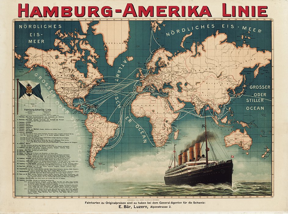 KaiserW1914_II's tweet image. Die deutsche Präsenz auf den Weltmeeren war in der wilhelminischen Epoche von überragender Bedeutung: Nicht nur eine starke Flotte, sondern gerade auch die weltweite Handelsschifffahrt waren Voraussetzung für „Weltgeltung“ des Landes.
Regelmäßig abgehende Dampfschiffe verbanden…