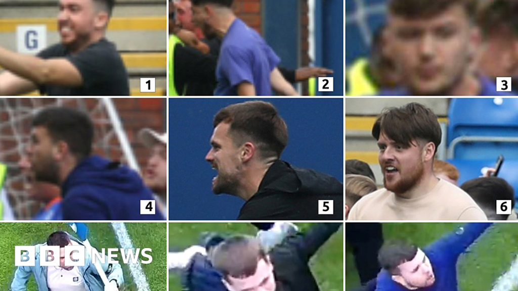 Images released after football match pitch invasion Read more here: bbc.in/471OUjO