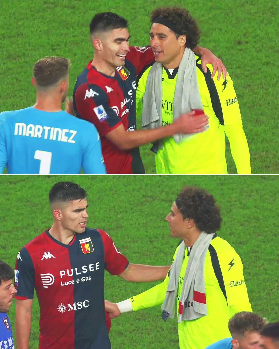 Nothing but love between <a href="/miseleccionmxEN/">Mexican National Team</a>'s <a href="/yosoy8a/">Guillermo Ochoa</a> and <a href="/Johanvasquez23/">Johan Vasquez</a> 🇲🇽🤝