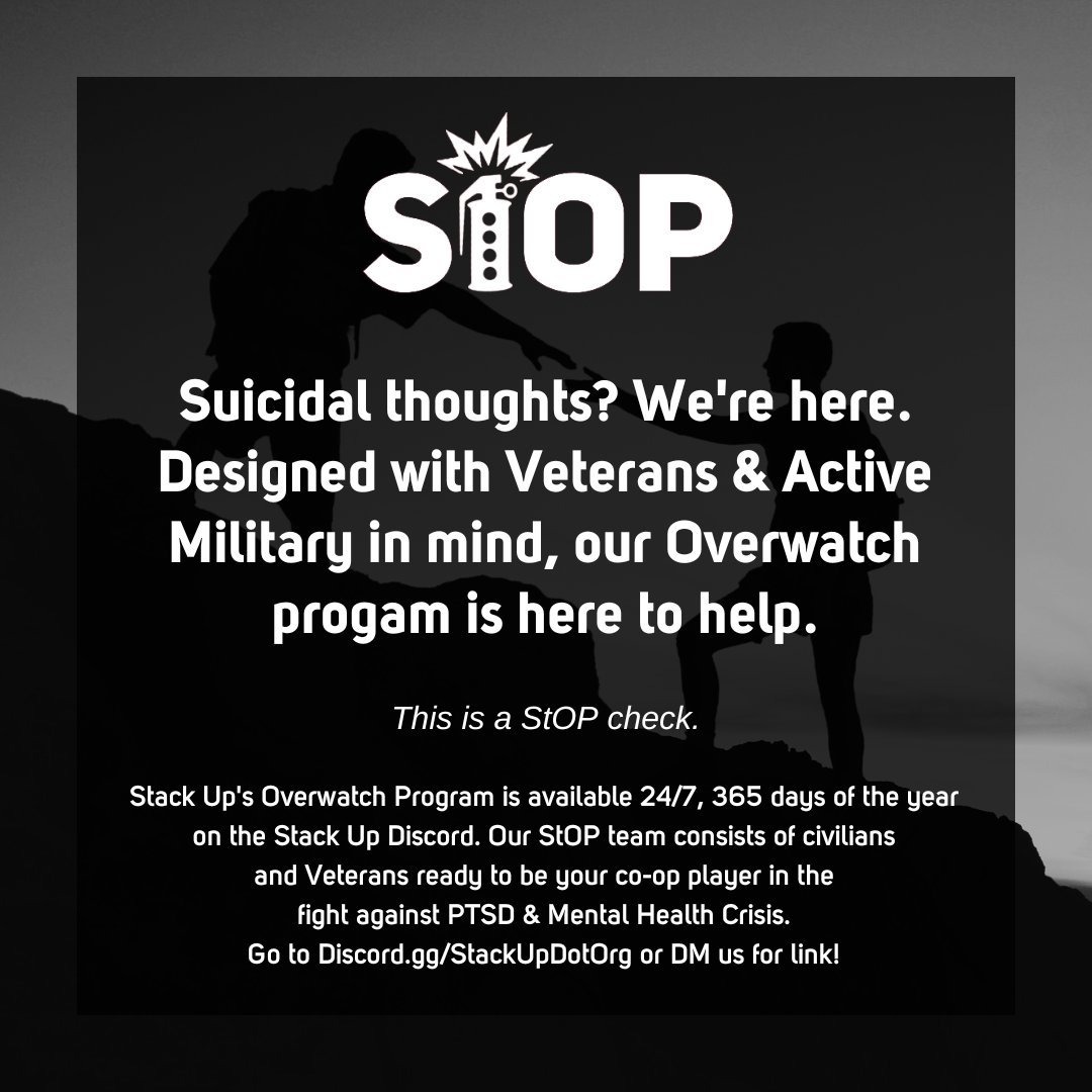 We know that sometimes you aren't feeling the holiday spirit or that horrors in our own heads are much scarier than horrors of Halloween. Our Overwatch Program staff are ready to support you. Drop into our Overwatch Program channel and ask for help. discord.gg/stackupdotorg